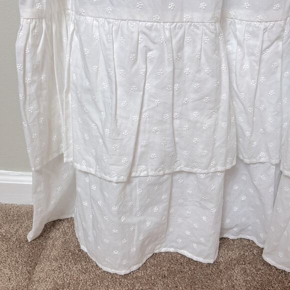 NWT Corey Lynn Calter Marisol WHITE dotted ruffle tier maxi dress - Picture 6 of 13